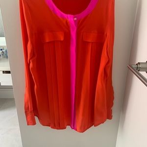 Saks fifth avenue silk orange blouse size small
